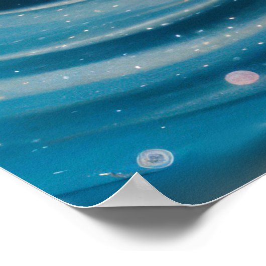 Poster Poisson Dessin de calcaire bleu rose (Coin)