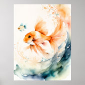Poster Poisson d'or couleur aquarelle (Devant)