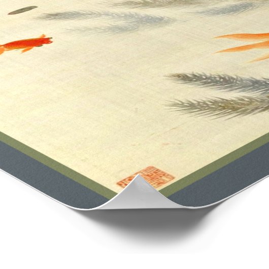Poster Poisson d'or en chinois Lotus Pond (Coin)