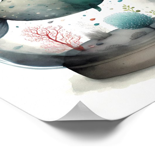 Poster Poisson en boule  (Coin)