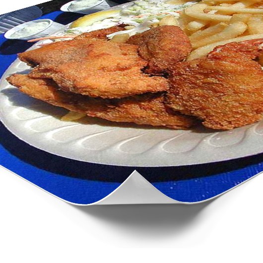 Poster Poisson Et Chips (Coin)
