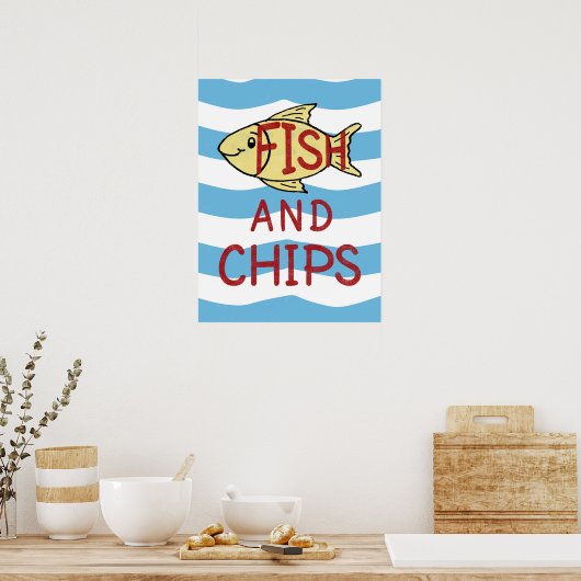 Poster Poisson et chips (Cuisine)