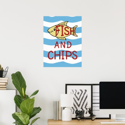 Poster Poisson et chips (Bureau à domicile)