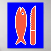 Poster Poisson et couteau (Devant)