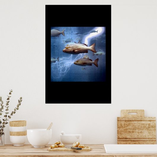 Poster poisson et foudre (Cuisine)