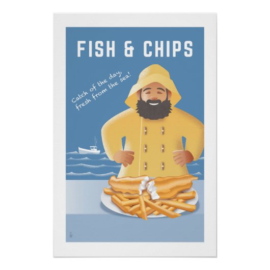 Poster Poisson et frites (Devant)
