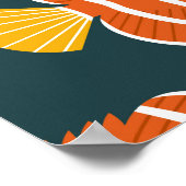 Poster Poisson Frénétique : Conception Vintage sans joint (Coin)