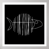 Poster Poisson funky - B & W (Devant)