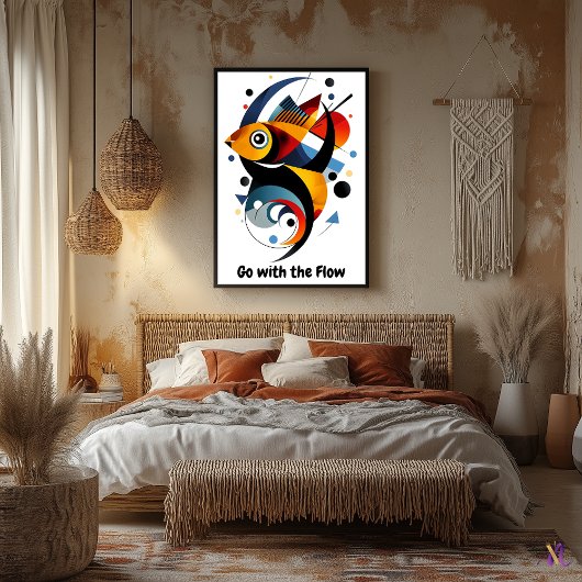 Poster Poisson géométrique minimaliste Abstrait