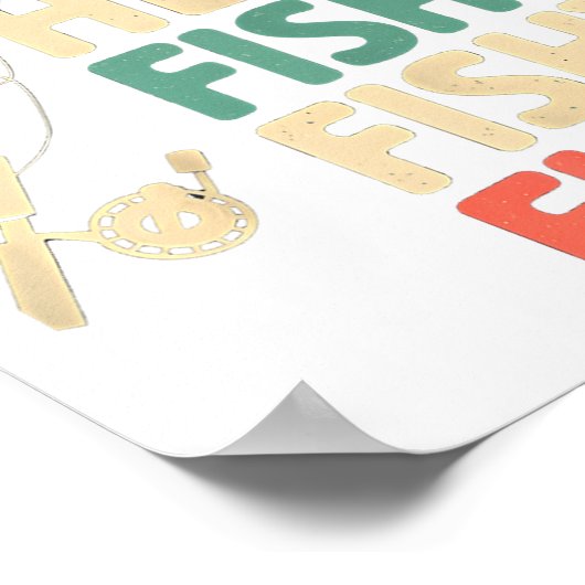 Poster Poisson ici amusant Conception de pêche B Poisson  (Coin)