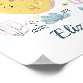 Poster Poisson jaune et rose Personnalisé Océan (Coin)