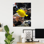 Poster Poisson jaune Tang (Bureau à domicile)