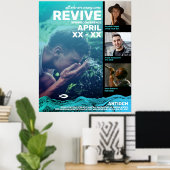 Poster Poisson Jésus aux eaux ondulées (Bureau à domicile)