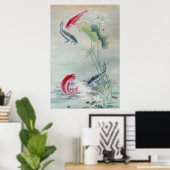 Poster Poisson Koi avec Lotus (Bureau à domicile)