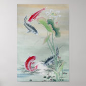 Poster Poisson Koi avec Lotus (Devant)