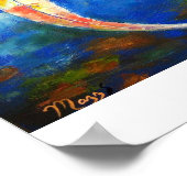 Poster Poisson Koi avec nuages Réflexions Art (Coin)