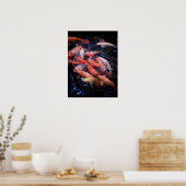 Poster Poisson Koi dans une frénésie alimentaire, Oahu (Cuisine)