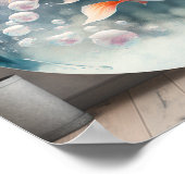 Poster Poisson Koi Japonais En Bulle (Coin)