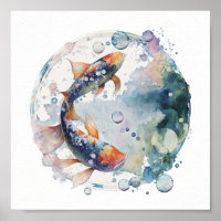 Poisson Koi Japonais En Bulle
