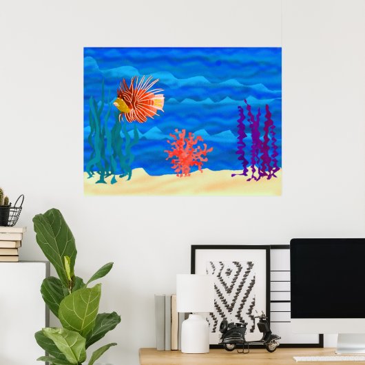 Poster Poisson Lion (Bureau à domicile)