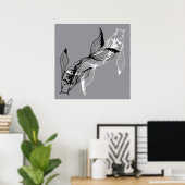 Poster Poisson minimaliste Yin Yang Koi (Bureau à domicile)