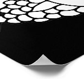 Poster Poisson Motif : Motif noir blanc. (Coin)