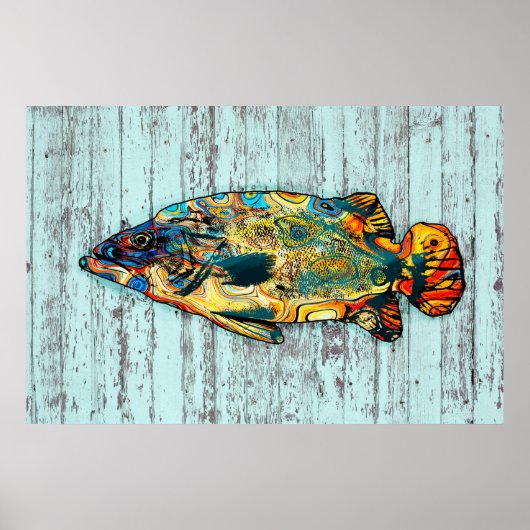 Poster Poisson multicolore 2 (Devant)