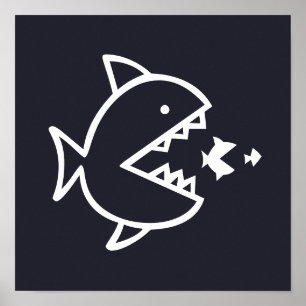 Poster POISSON nautique avec dents  