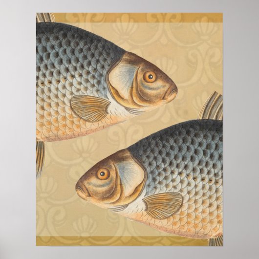 Poster Poisson+oeuvre+design+pêche+poissonneux (Devant)