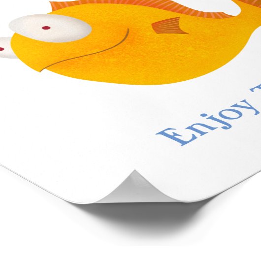 Poster Poisson orange. Allons à la plage (Coin)