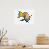 Poster Poisson perroquet - Conception abstraite - Découpé (Cuisine)
