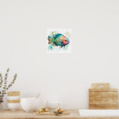Poster Poisson perroquet dans l'affiche aquarelle (Cuisine)