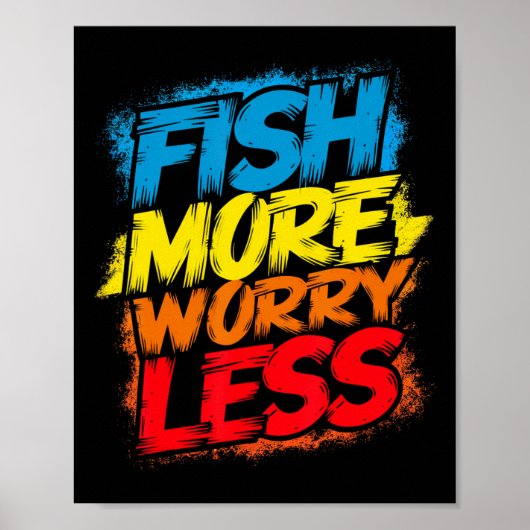 Poster Poisson Plus Inquiète Moins Drôle Mignonne Bright (Devant)