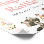 Poster Poisson rose Floral Animaux de la forêt Raffle de  (Coin)