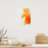 Poster Poisson rouge à tête de lionne orange (Carassius a (Cuisine)