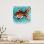 Poster Poisson rouge fantaisie (Cuisine)