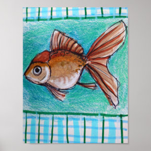 Poster Poisson rouge fantaisie