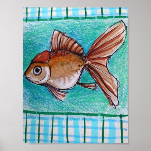 Poster Poisson rouge fantaisie (Devant)