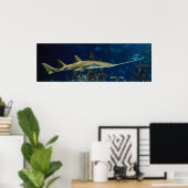 Poster Poisson-scie (Bureau à domicile)