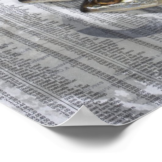 Poster Poisson sur le journal financier, vue élevée (Coin)