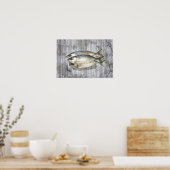 Poster Poisson sur le journal financier, vue élevée (Cuisine)