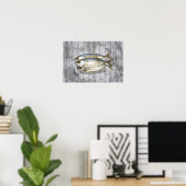 Poster Poisson sur le journal financier, vue élevée (Bureau à domicile)