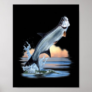 Poster Poisson tarpon eau douce chasse pêche faune A