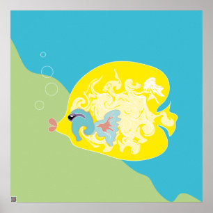 Poster Poisson Tropical Fantaisiste Art Océanique