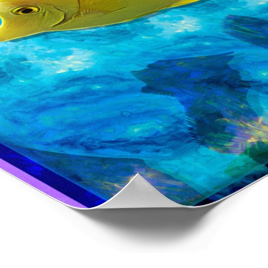 Poster Poisson Tropical Jaune (Coin)