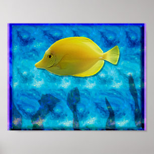 Poster Poisson Tropical Jaune