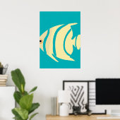Poster Poisson Tropical Jaune (Bureau à domicile)