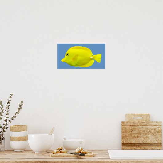 Poster Poisson Tropical Jaune Tang (Cuisine)