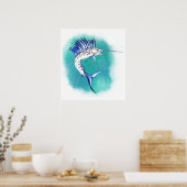 Poster Poisson-voilier à l'aquarelle (Cuisine)