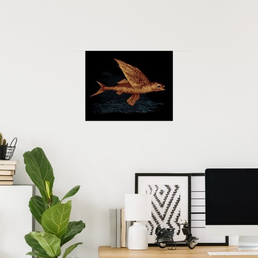 Poster Poisson volant (Bureau à domicile)